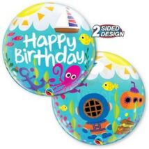 22 inch-es Birthday Maritime Fun - Tengeri Állatok Szülinapi Bubble Lufi