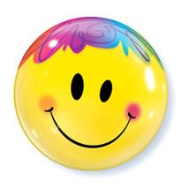 22 inch-es Mosolygó Arc - Bright Smiley Face Bubbles Lufi