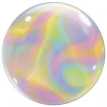 22 inch-es Irizáló Hatású - Iridiscent Swirls Bubble Lufi  Mérete: 22 inch (56 cm).  Anyaga: rendkívül rugalmas celofán hatású műanyag.