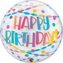 22 inch-es Birthday Confetti &amp; Streamers Szülinapi Bubble Lufi