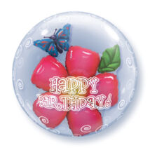 24 inch-es Birthday Flower Születésnapi Double Bubble Léggömb