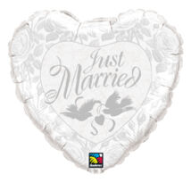 36 inch-es just married pearl white&silv