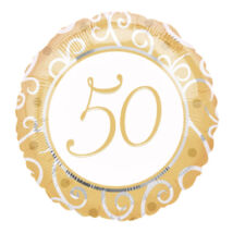 18 inch-es 50th Anniversary Házassági Évfordulóra Fólia Léggömb