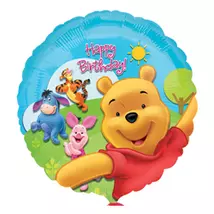 18 inch-es Micimackó - Pooh és Friends Sunny Birthday - Szülinapi Fólia Lufi