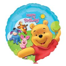 18 inch-es Micimackó - Pooh és Friends Sunny Birthday - Szülinapi Fólia Lufi
