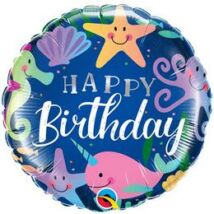 18 inch-es Tengeri Állatok Happy Birthday Szülinapi Fólia Lufi
