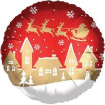 18 inch-es Satin Santa Village Karácsonyi Fólia Lufi