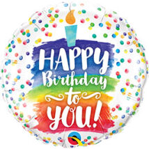 18 inch-es Happy Birthday to You Rainbow Cake Szülinapi Fólia Lufi