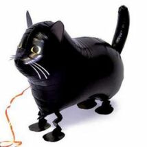 Sétáló Fekete Macska Léggömb