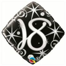 18 inch-es 18. Elegant Sparkles and Swirls Szülinap Születésnapi Számos Fólia Léggömb