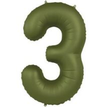 34 inch-es 3 Matt Zöld - Olive Green Számos Super Shape Fólia Lufi