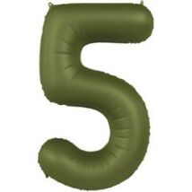 34 inch-es 5 Matt Zöld - Olive Green Számos Super Shape Fólia Lufi