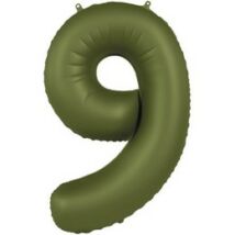 34 inch-es 9 Matt Zöld - Olive Green Számos Super Shape Fólia Lufi