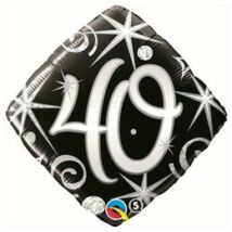 18 inch-es 40. Számos Szülinap Elegant Sparkles and Swirls Születésnapi Fólia Léggömb
