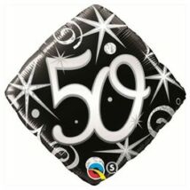 18 inch-es 50. Szülinap Számos Elegant Sparkles and Swirls Születésnapi Fólia Léggömb
