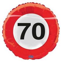 70-es Sebességkorlátozó Szülinapi Héliumos Fólia Lufi