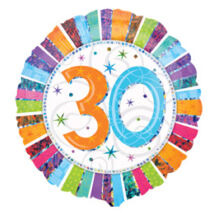 18 inch-es Radiant Birthday 30. Számos Szülinap Születésnapi Fólia Léggömb