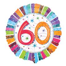 18 inch-es Radiant Birthday 60. Számos Szülinap Születésnapi Fólia Léggömb