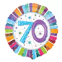 18 inch-es Radiant Birthday 70. Számos Szülinap Születésnapi Fólia Léggömb