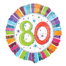 18 inch-es Radiant Birthday 80. Számos Szülinap Születésnapi Fólia Léggömb