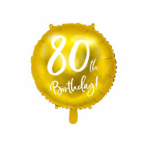 80. Évszámos fólia lufi, Happy Birthday