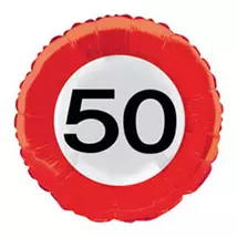 18 inch-es 50-es Számos Sebességkorlátozó Születésnapi Fólia Léggömb