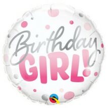 18 inch-es birthday girl pink dots fólia