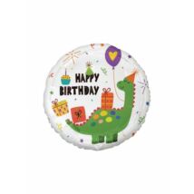  18 inch-es Happy Birthday dinós fólia lufi 
