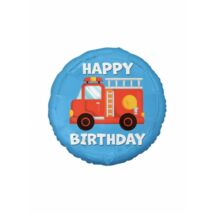 18 inch-es Happy Birthday tűzoltóautós fólia lufi