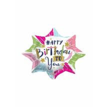 18 inch-es Happy Birtday csillagos színes fólia lufi 