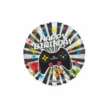18 inch-es Happy Birthday kontroller hollogrammos fólia lufi 