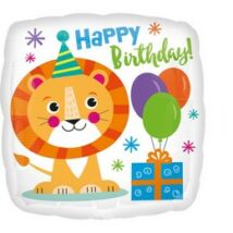 18 inch-es Happy Lion birthday fólia lufi