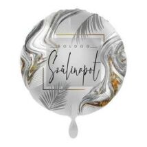 17 inch-es Boldog Szülinapot Modern Silver Birthday Fólia Lufi
