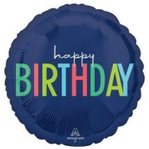 18 inch-es Happy Birthday Modern Szülinapi Fólia Lufi