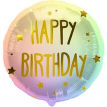 18 inch-es Happy Birthday Ombre Stars Szülinapi Fólia Lufi
