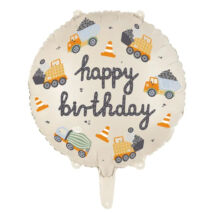 Happy Birthday Munkagépes Fólia lufi