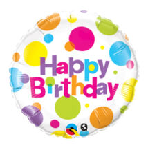 18 inch-es happy birthday polka dots fol