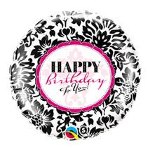 18 inch-es Elegáns Mintás - Birthday Elegant Damask Szülinapi Fólia Lufi