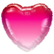 18 inch-es Pink Ombre Szív Fólia Lufi Valentin-napra