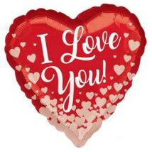 i love you szív alakú rosegold mintás fólia lufi
