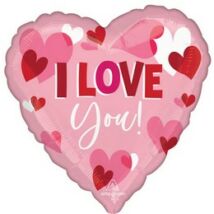I Love You Playful Heart Jumbo Mintás Fólia Lufi