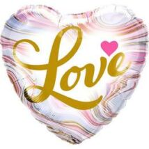 18 inch-es márvány mintás love fóliaszív