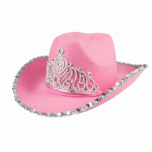  Textil cowboy kalap ,rózsaszín, csillogó