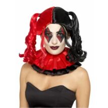 Harlequin paróka piros fekete 