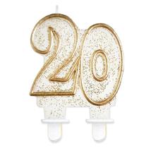 20 ÉVSZÁMOS GLITTERES GYERTYA TORTÁRA