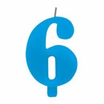 6-os csillagszórós kék gyertya talppal