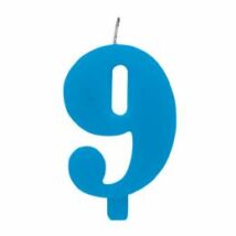 9-es csillagszórós kék gyertya talppal