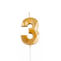 3-as arany számgyertya