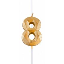 8-as arany számgyertya