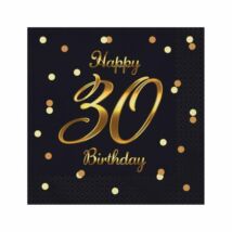30-as fekete pöttyös HB szalvéta 20db/3r